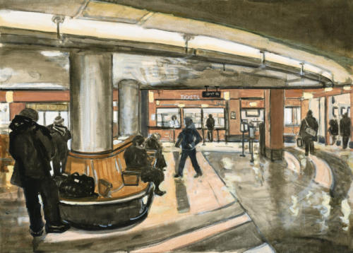Station Interior, Hamilton 24x36" $2000